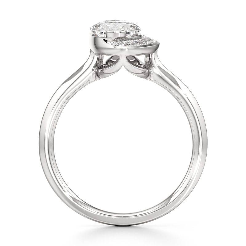 Main Image 2 of J'Lure Moval Old-Cut Lab-Grown Diamond Half-Halo Engagement Ring 2 ct tw 18K White Gold