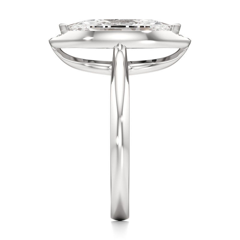 Main Image 3 of J'Lure Moval Old-Cut Lab-Grown Diamond Half-Halo Engagement Ring 2 ct tw 18K White Gold