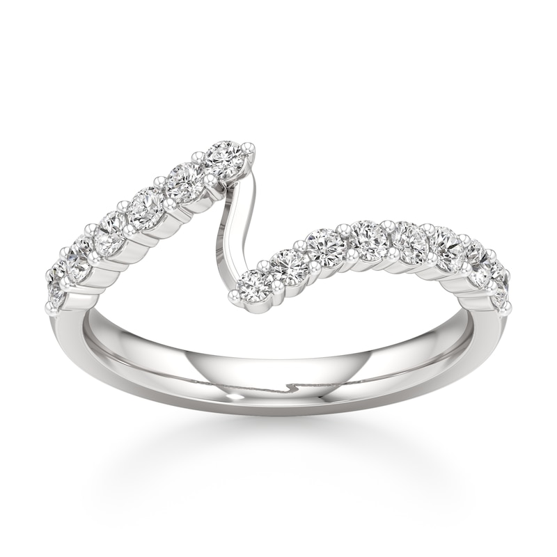 Main Image 1 of J'Lure Lab-Grown Diamond Contour Wedding Band 1/2 ct tw 18K White Gold
