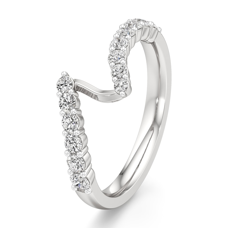 Main Image 4 of J'Lure Lab-Grown Diamond Contour Wedding Band 1/2 ct tw 18K White Gold