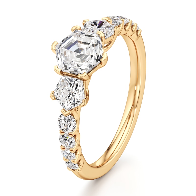 Main Image 4 of J'Lure Hexagon Step-Cut Lab-Grown Diamond Engagement Ring 1-7/8 ct tw 18K Yellow Gold