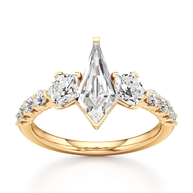 Main Image 1 of J'Lure Kite Step-Cut Lab-Grown Diamond Engagement Ring 2 ct tw 18K Yellow Gold