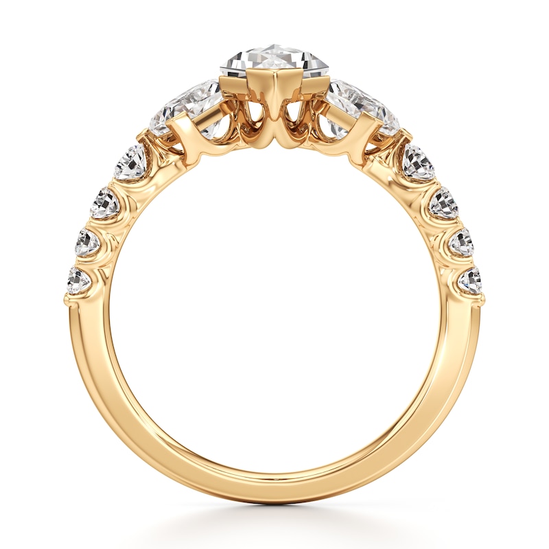 Main Image 2 of J'Lure Kite Step-Cut Lab-Grown Diamond Engagement Ring 2 ct tw 18K Yellow Gold
