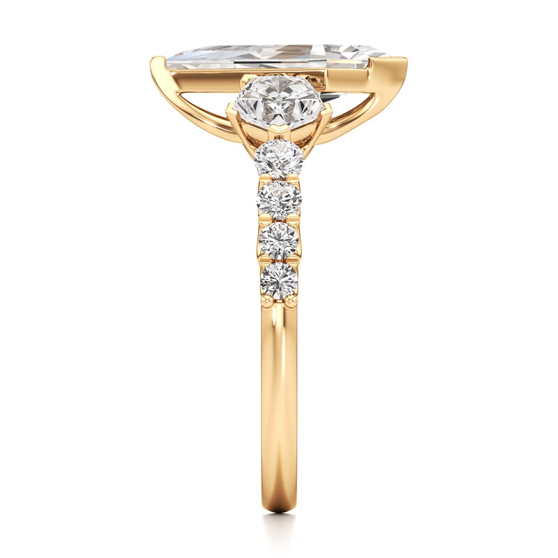Main Image 3 of J'Lure Kite Step-Cut Lab-Grown Diamond Engagement Ring 2 ct tw 18K Yellow Gold