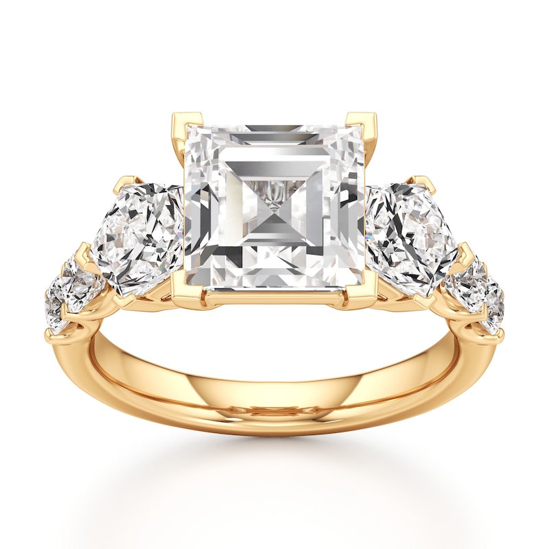 Main Image 1 of J'Lure Carre Step-Cut Lab-Grown Diamond Engagement Ring 4-3/4 ct tw 18K Yellow Gold