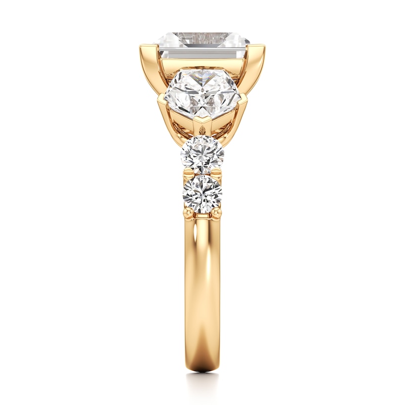 Main Image 3 of J'Lure Carre Step-Cut Lab-Grown Diamond Engagement Ring 4-3/4 ct tw 18K Yellow Gold