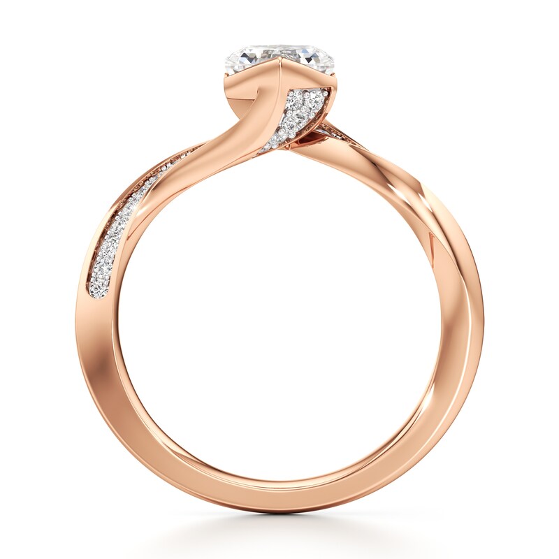 Main Image 2 of J'Lure Hexagon Brilliant-Cut Lab-Grown Diamond Bypass Engagement Ring 1-1/6 ct tw 18K Rose Gold