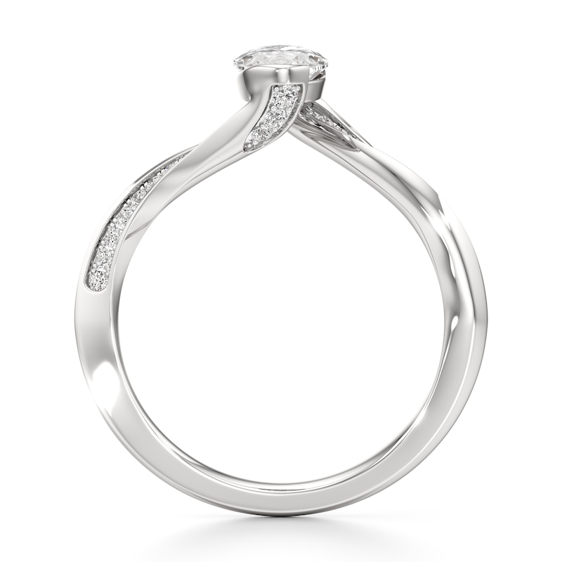 Main Image 2 of J'Lure Moval Old-Cut Lab-Grown Diamond Bypass Engagement Ring 1-1/6 ct tw 18K White Gold