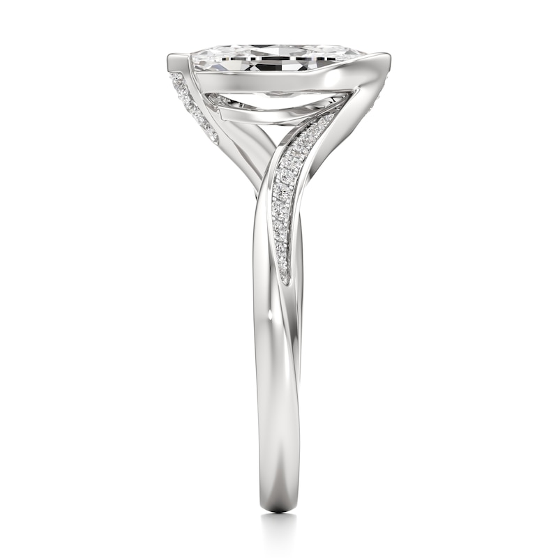 Main Image 3 of J'Lure Moval Old-Cut Lab-Grown Diamond Bypass Engagement Ring 1-1/6 ct tw 18K White Gold