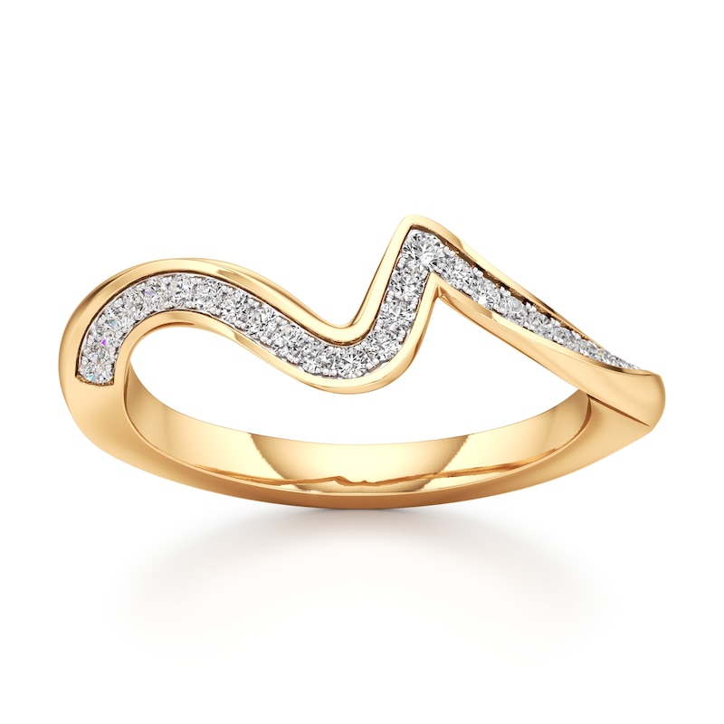 Main Image 1 of J'Lure Lab-Grown Diamond Contour Wedding Band 1/5 ct tw 18K Yellow Gold