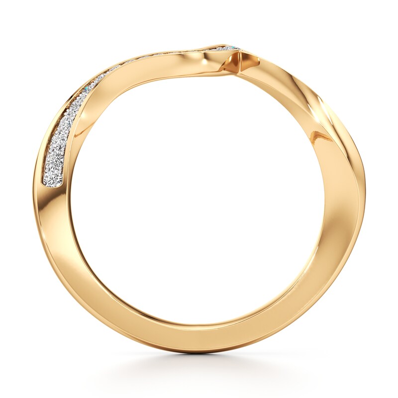 Main Image 2 of J'Lure Lab-Grown Diamond Contour Wedding Band 1/5 ct tw 18K Yellow Gold