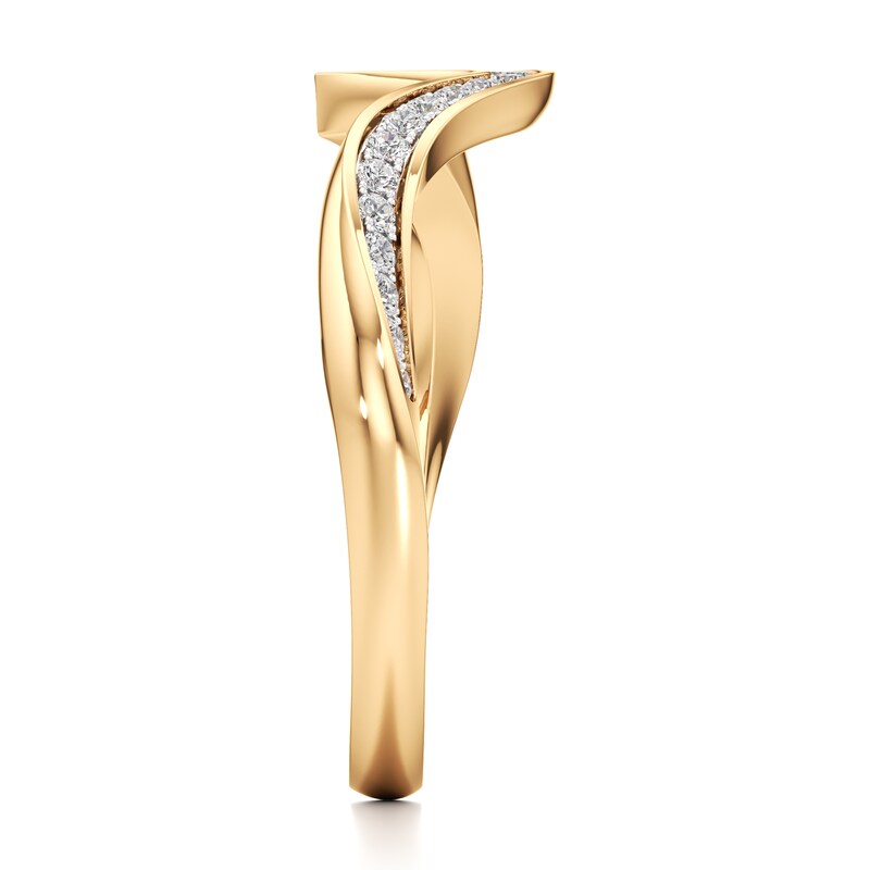 Main Image 3 of J'Lure Lab-Grown Diamond Contour Wedding Band 1/5 ct tw 18K Yellow Gold