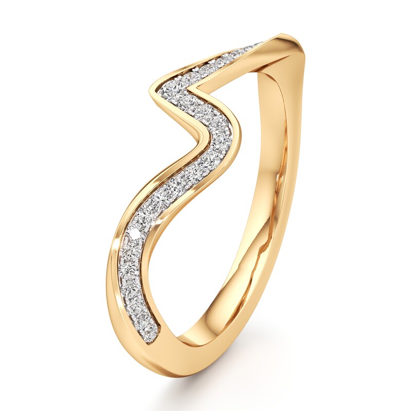 Main Image 4 of J'Lure Lab-Grown Diamond Contour Wedding Band 1/5 ct tw 18K Yellow Gold