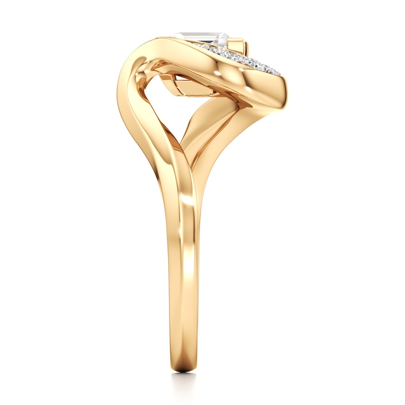 Main Image 3 of J'Lure Carre Step-Cut Lab-Grown Diamond Engagement Ring 1 ct tw 18K Yellow Gold