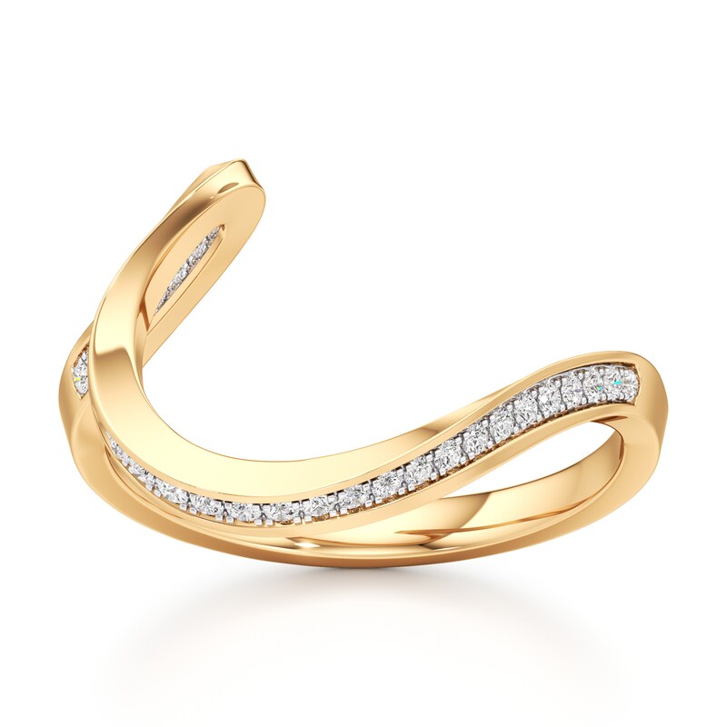 Main Image 1 of J'Lure Lab-Grown Diamond Contour Wedding Band 1/6 ct tw 18K Yellow Gold
