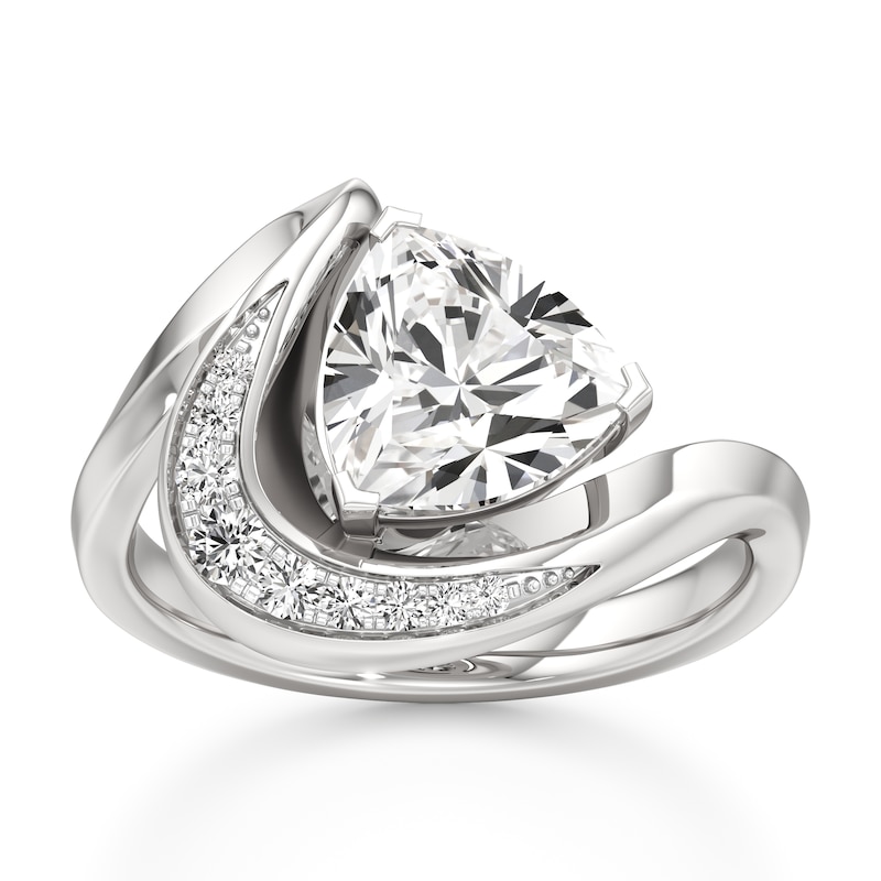 Main Image 1 of J'Lure Trillion Curved Brilliant-Cut Lab-Grown Diamond Engagement Ring 2 ct tw 18K White Gold