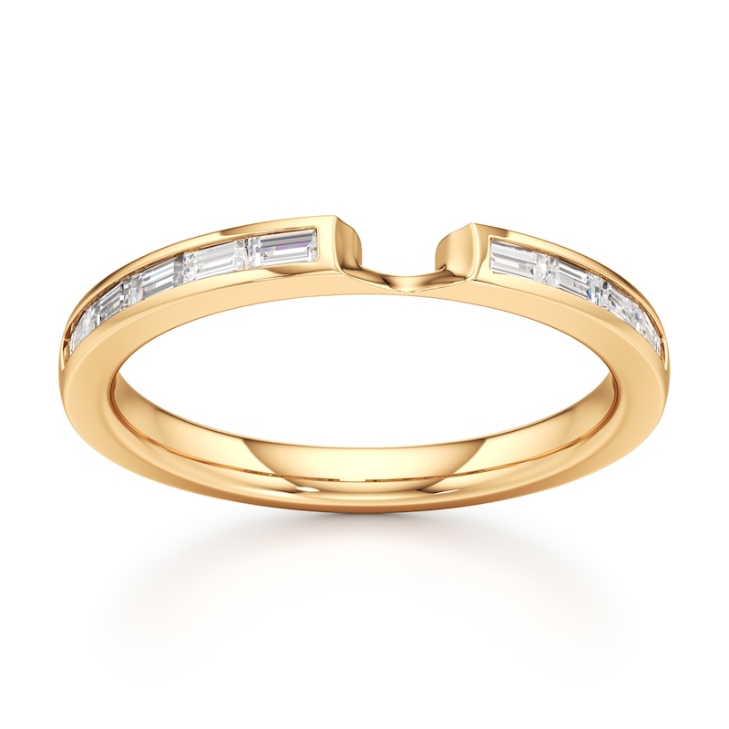 Main Image 1 of J'Lure Baguette-Cut Lab-Grown Diamond Contour Wedding Band 3/8 ct tw 18K Yellow Gold