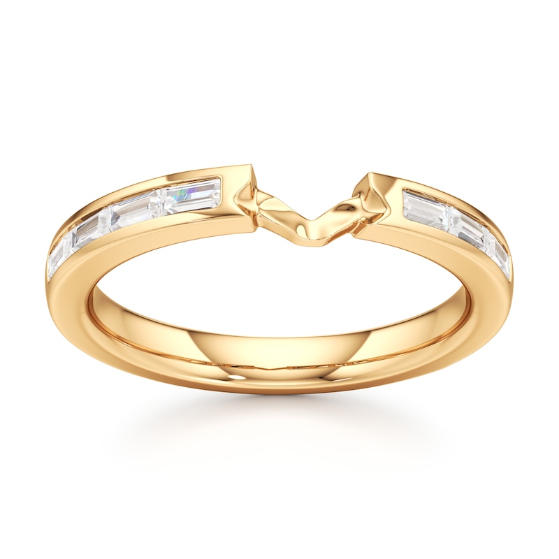 Main Image 1 of J'Lure Baguette-Cut Lab-Grown Diamond Contour Wedding Band 1/3 ct tw 18K Yellow Gold
