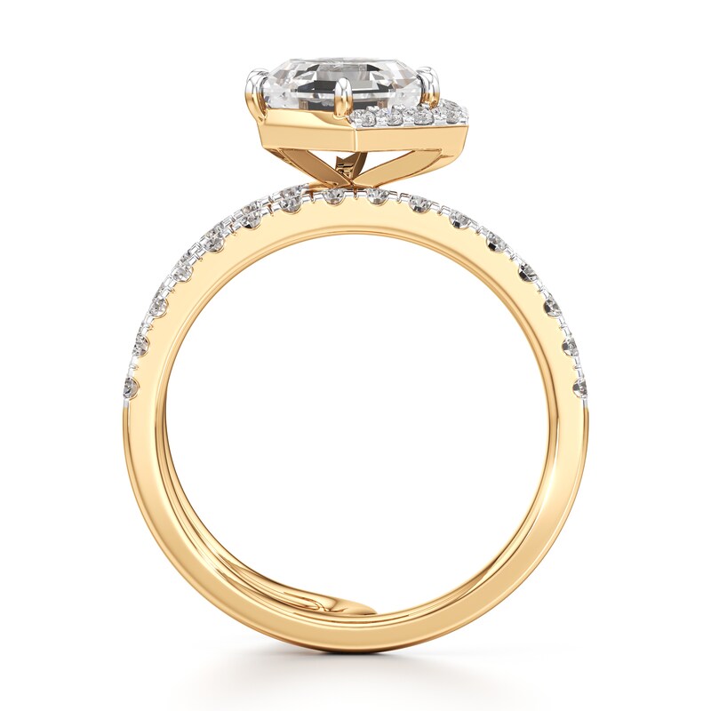 Main Image 2 of J'Lure Hexagon Step-Cut Lab-Created Diamond Spiral Engagement Ring 2-1/2 ct tw 18K Yellow Gold