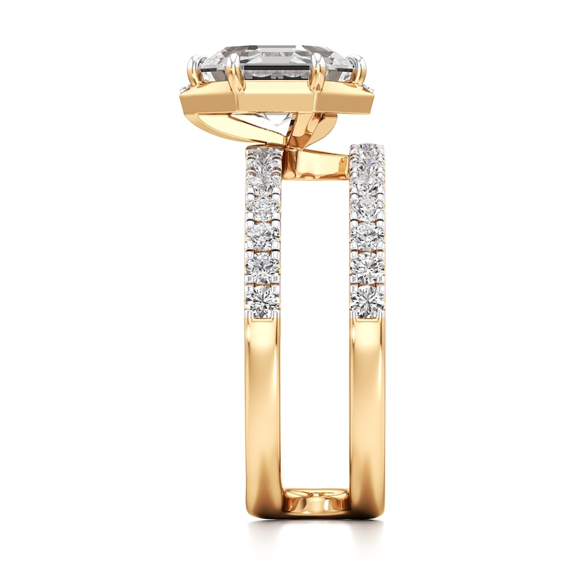 Main Image 3 of J'Lure Hexagon Step-Cut Lab-Created Diamond Spiral Engagement Ring 2-1/2 ct tw 18K Yellow Gold