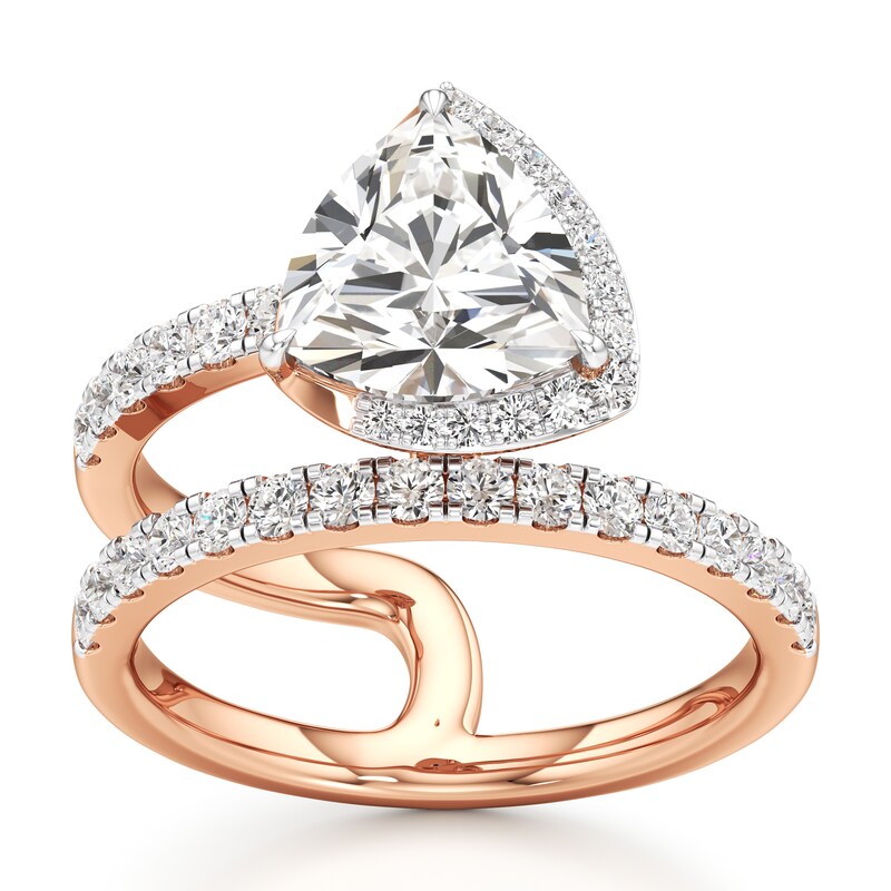 Main Image 1 of J'Lure Trillion Curved Brilliant-Cut Lab-Grown Diamond Spiral Engagement Ring 2-5/8 ct tw 18K Rose Gold