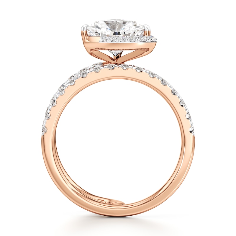 Main Image 2 of J'Lure Trillion Curved Brilliant-Cut Lab-Grown Diamond Spiral Engagement Ring 2-5/8 ct tw 18K Rose Gold