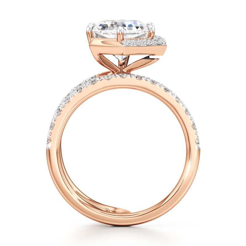 Main Image 2 of J'Lure Hexagon Brilliant-Cut Lab-Grown Diamond Spiral Engagement Ring 3-3/4 ct tw 18K Rose Gold