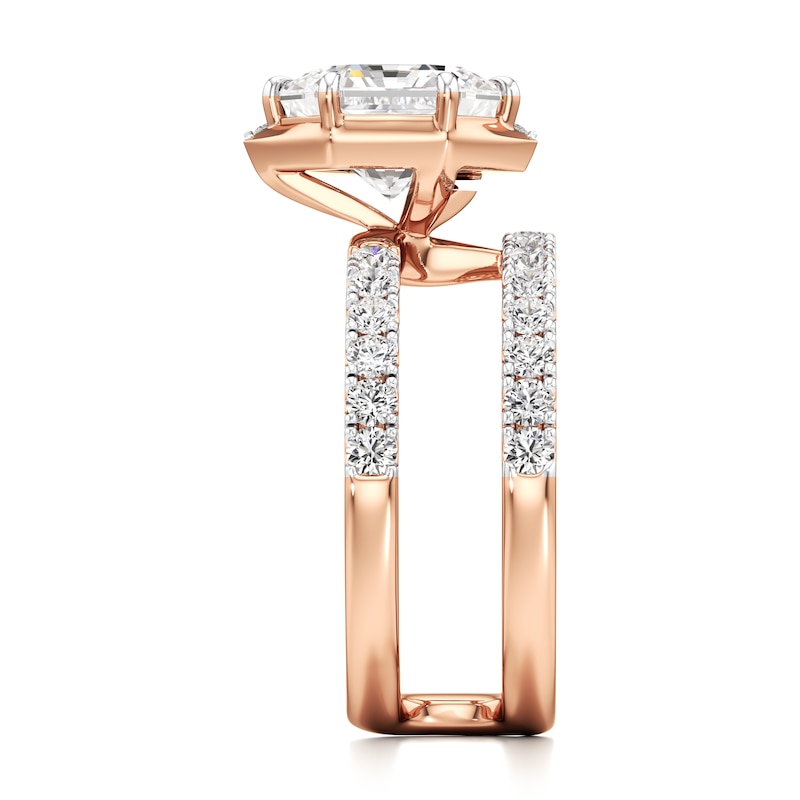 Main Image 3 of J'Lure Hexagon Brilliant-Cut Lab-Grown Diamond Spiral Engagement Ring 3-3/4 ct tw 18K Rose Gold