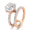 Thumbnail Image 4 of J'Lure Hexagon Brilliant-Cut Lab-Grown Diamond Spiral Engagement Ring 3-3/4 ct tw 18K Rose Gold