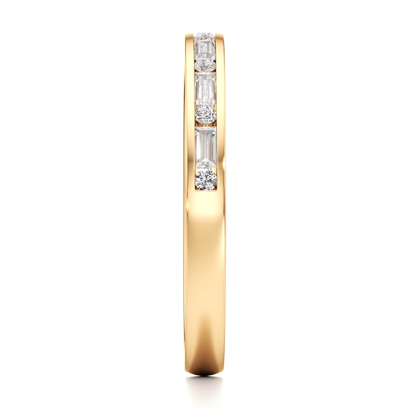 Main Image 3 of J'Lure Baguette & Round-Cut Lab-Grown Diamond Wedding Band 1/3 ct tw 18K Yellow Gold