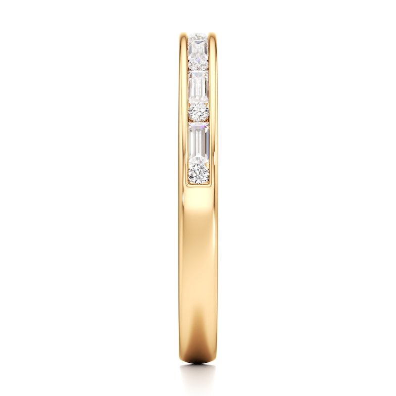 Main Image 3 of J'Lure Baguette & Round-Cut Lab-Grown Diamond Wedding Band 1/3 ct tw 18K Yellow Gold
