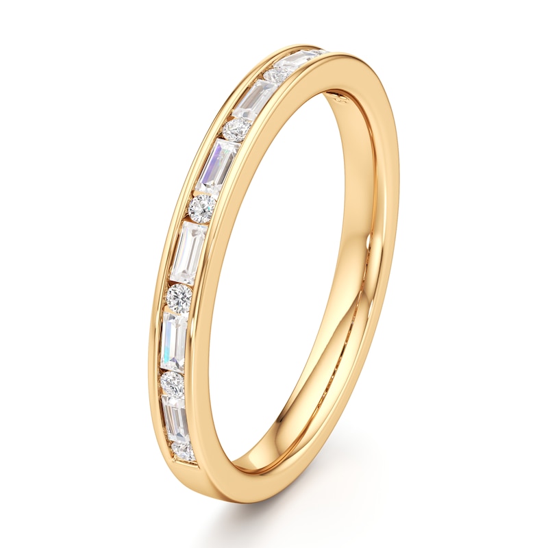 Main Image 4 of J'Lure Baguette & Round-Cut Lab-Grown Diamond Wedding Band 1/3 ct tw 18K Yellow Gold