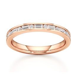 J'Lure Baguette & Round-Cut Lab-Grown Diamond Wedding Band 3/8 ct tw 18K Rose Gold