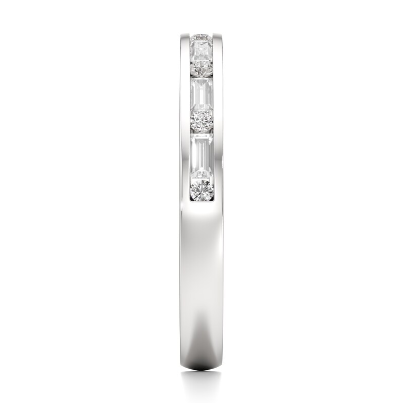 Main Image 3 of J'Lure Baguette & Round-Cut Lab-Grown Diamond Wedding Band 3/8 ct tw 18K White Gold