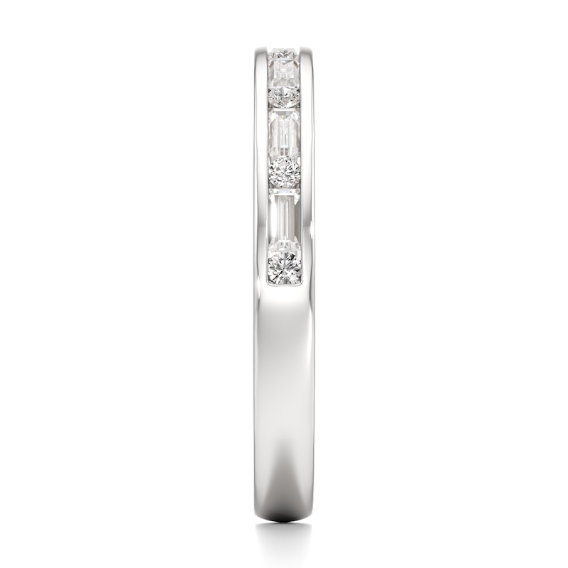 Main Image 3 of J'Lure Baguette & Round-Cut Lab-Grown Diamond Wedding Band 3/8 ct tw 18K White Gold