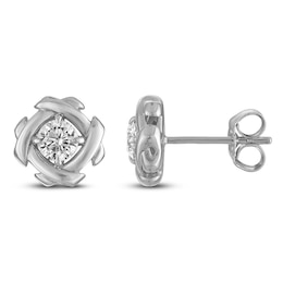 Unspoken Diamond Solitaire Stud Earrings 1/2 ct tw 14K White Gold (I1/I)