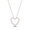 Thumbnail Image 1 of Lab-Grown Diamond Graduated Open-Heart Necklace 1 ct tw 14K Rose Gold 18"