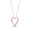 Thumbnail Image 2 of Lab-Grown Diamond Graduated Open-Heart Necklace 1 ct tw 14K Rose Gold 18"
