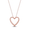 Thumbnail Image 3 of Lab-Grown Diamond Graduated Open-Heart Necklace 1 ct tw 14K Rose Gold 18"
