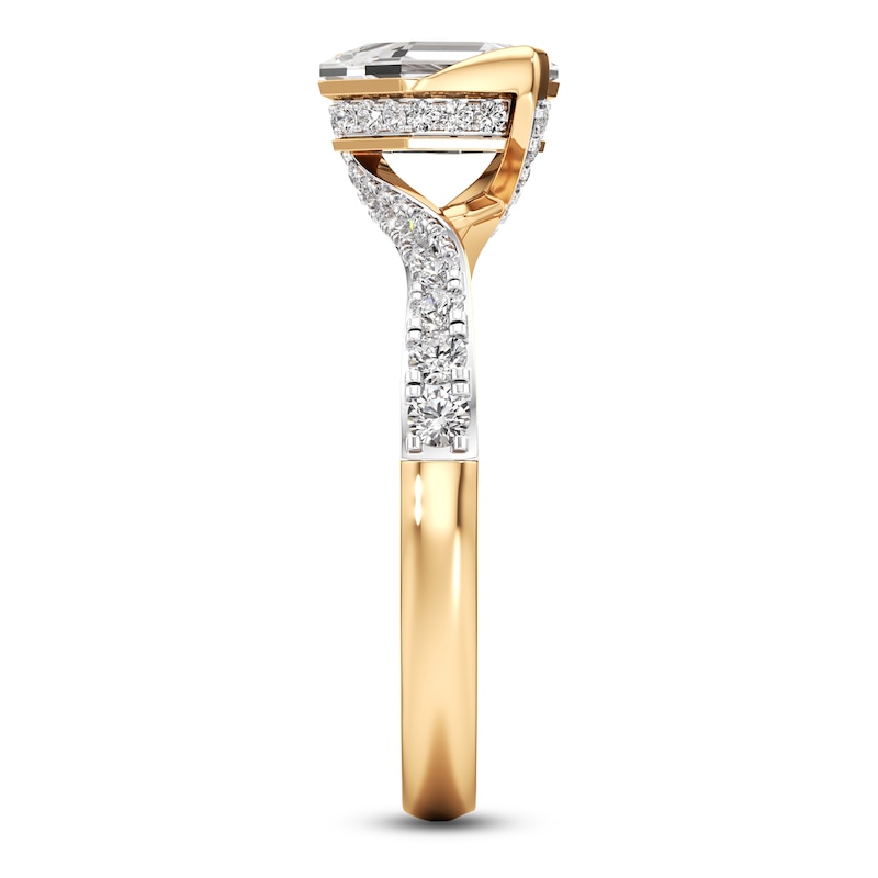 Main Image 3 of J'Lure Hexagon Portrait-Cut Lab-Grown Diamond Engagement Ring 1-3/8 ct tw 18K Yellow Gold
