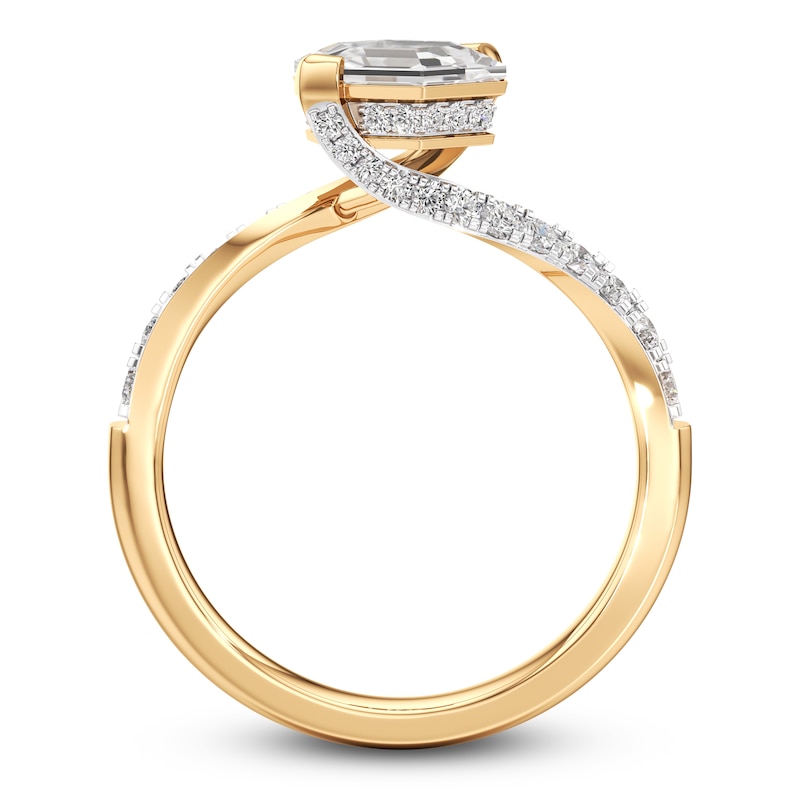 Main Image 4 of J'Lure Hexagon Portrait-Cut Lab-Grown Diamond Engagement Ring 1-3/8 ct tw 18K Yellow Gold