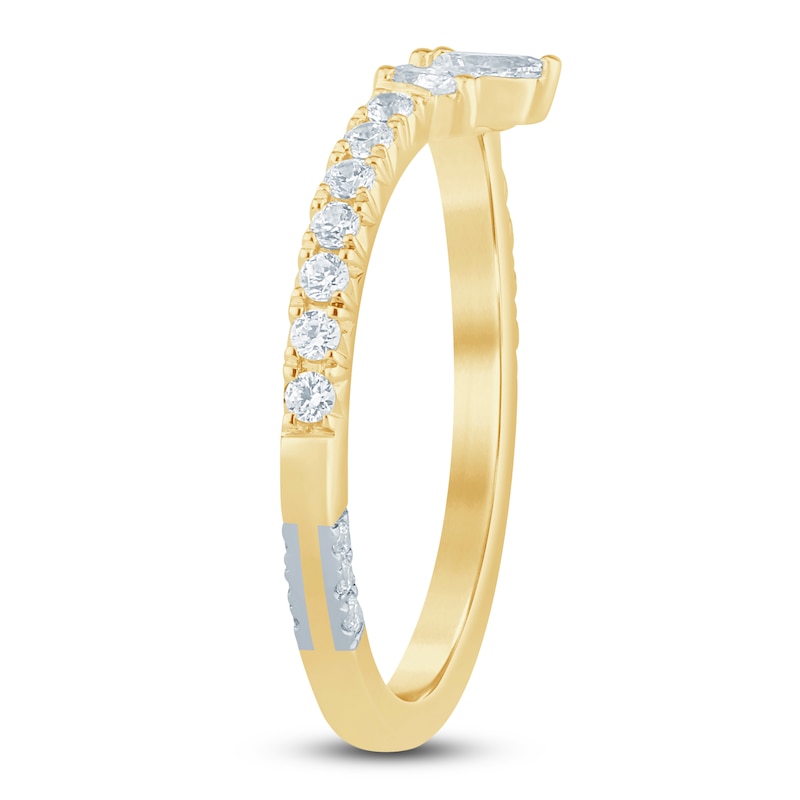 Main Image 2 of Pnina Tornai Pear-Shaped & Round-Cut Diamond Contour Anniversary Ring 3/8 ct tw 14K Yellow Gold