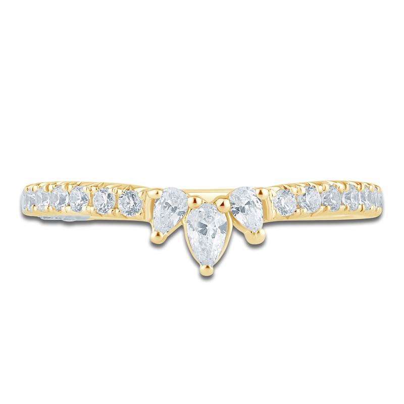 Main Image 3 of Pnina Tornai Pear-Shaped & Round-Cut Diamond Contour Anniversary Ring 3/8 ct tw 14K Yellow Gold