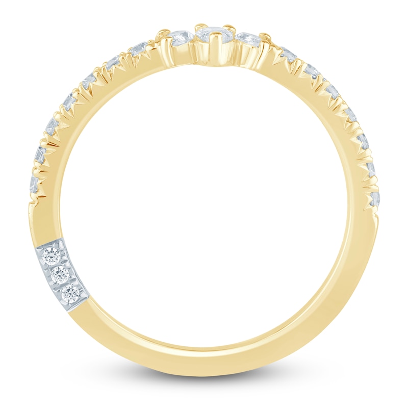 Main Image 4 of Pnina Tornai Pear-Shaped & Round-Cut Diamond Contour Anniversary Ring 3/8 ct tw 14K Yellow Gold