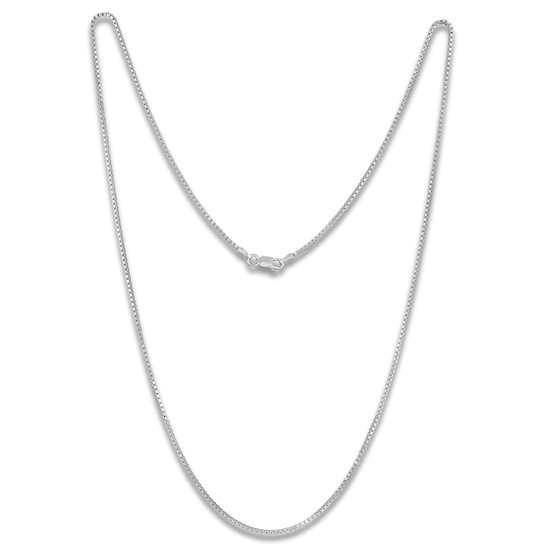 Main Image 1 of Box Chain Necklace 1.3mm Solid Sterling Silver 20"
