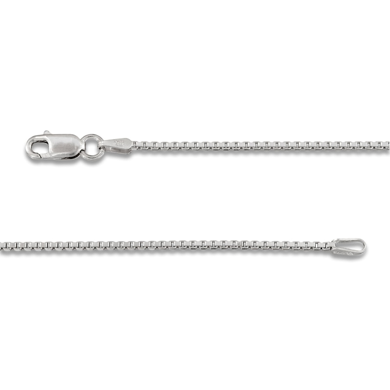 Main Image 2 of Box Chain Necklace 1.3mm Solid Sterling Silver 20"