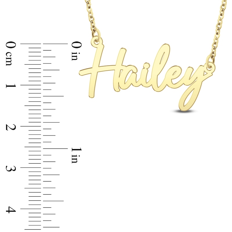 Main Image 4 of Script Nameplate Necklace 14K Yellow Gold 18"