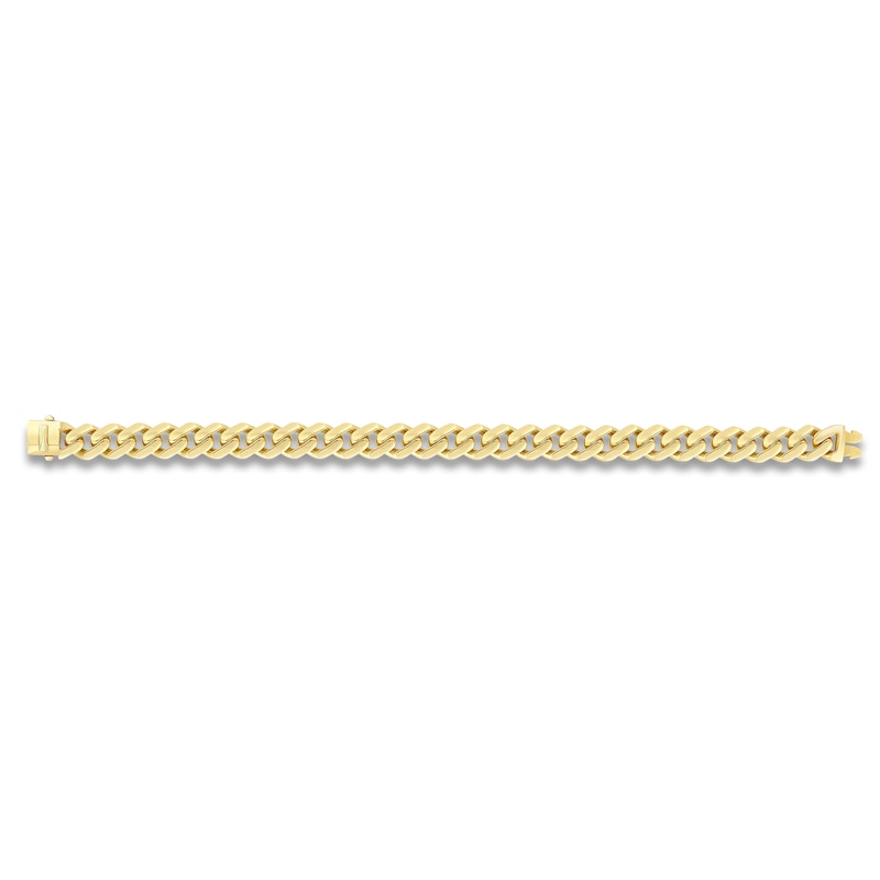Main Image 2 of Cuban Curb Chain Bracelet 9.5mm Semi-Solid 14K Yellow Gold 8.25"