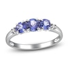 Thumbnail Image 1 of Natural Tanzanite & Diamond Accent Three-Stone Ring Sterling Silver