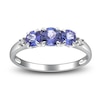Thumbnail Image 2 of Natural Tanzanite & Diamond Accent Three-Stone Ring Sterling Silver